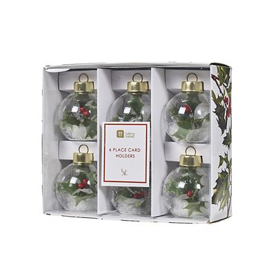 Talking Tables Botanical Holly Christmas Place Card Holders - Set of 6 image(5)