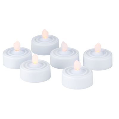 White Flickering LED Tealights - Pack of 6