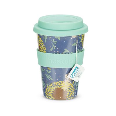 Huskup Reusable Eco Cup – Teal Sunflower 400ml image(1)