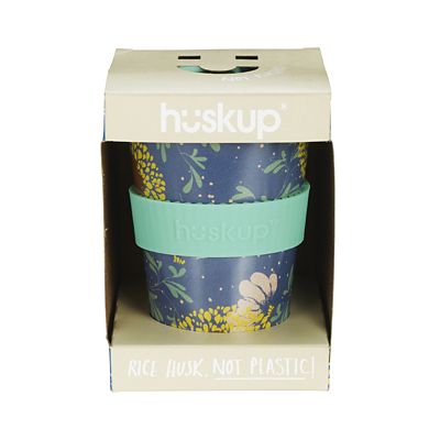 Huskup Reusable Eco Cup – Teal Sunflower 400ml alt image 2