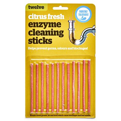 12 Drain Maintain Fragranced Enzyme Cleaning Plughole Sticks Citrus Fresh image(1)
