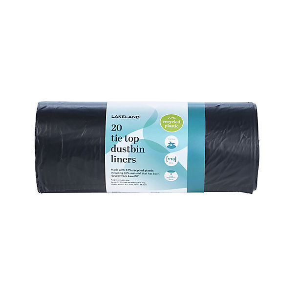 20 Lakeland Tie Top Large Dustbin Liners – Black Bags 110L image(1)