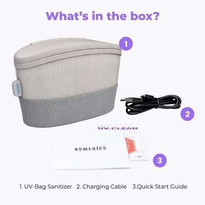 HoMedics UV-Clean Rechargeable Portable Sanitiser Bag – SAN-B100GY-EU  image(11)