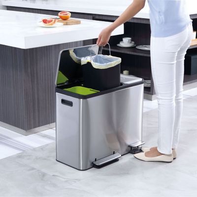 EKO® Ecocasa Recycling Bin Brushed Stainless Steel 15+15+15L image(2)