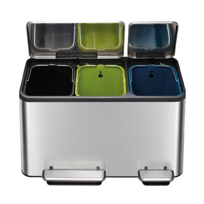 EKO® Ecocasa Recycling Bin Brushed Stainless Steel 15+15+15L image(3)