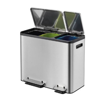 EKO® Ecocasa Recycling Bin Brushed Stainless Steel 15+15+15L image(5)