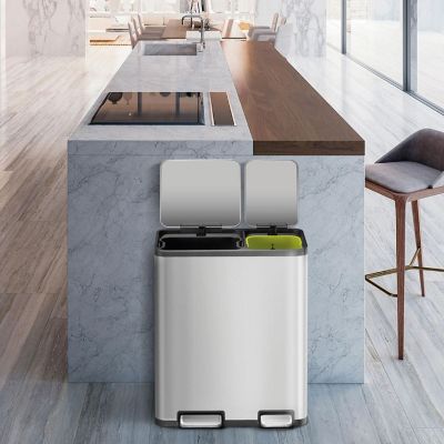 EKO® Ecocasa Recycling Bin Brushed Stainless Steel 30+20L image(2)