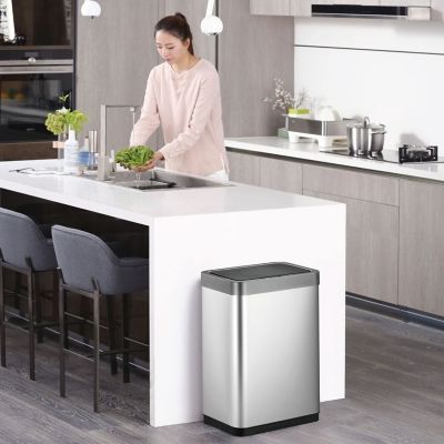 EKO® Mirage X Recycling Sensor Bin Brushed Stainless Steel 20+20L  image(2)