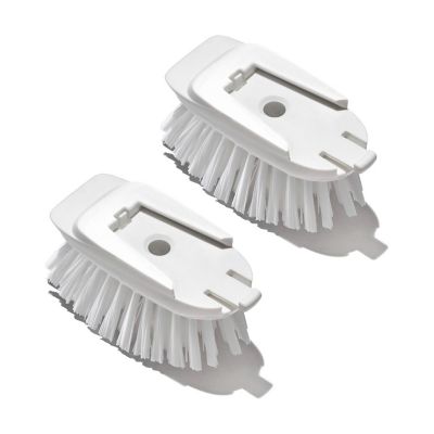 Soap Dispensing Dish Brush with Handle, Scrub Brush with 4 Sponge  Replacement Heads & 2 Adhesive Hooks 