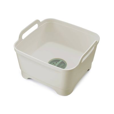 Joseph Joseph Wash and Drain Washing Up Bowl with Plug - Stone