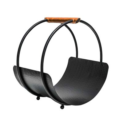 Leather Handle Round Log Holder image(1)