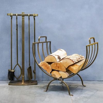 Brass Linear Log Basket image(2)