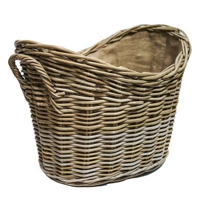 Oval Wicker Lined Log Basket image(1)
