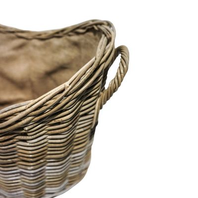Oval Wicker Lined Log Basket image(4)