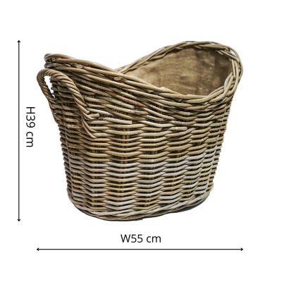Oval Wicker Lined Log Basket image(5)