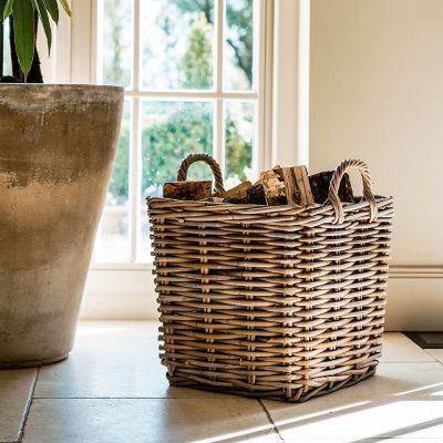Square Wicker Log Baskets, Set of 2 image(2)