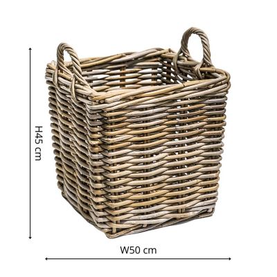 Square Wicker Log Baskets, Set of 2 image(5)