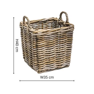 Square Wicker Log Baskets, Set of 2 image(6)