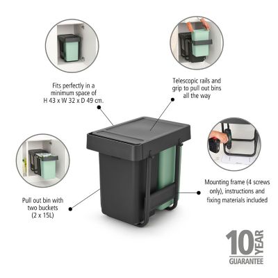 Brabantia Sort & Go Built-In Bin 15 + 15L image(3)