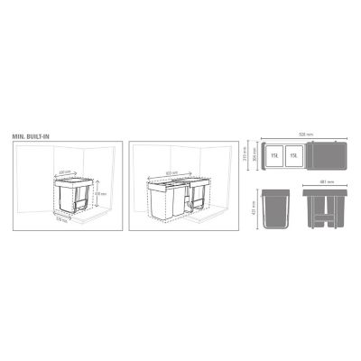 Brabantia Sort & Go Built-In Bin 15 + 15L image(9)