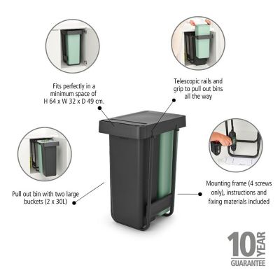 Brabantia Sort & Go Built-In Bin 30 + 30L image(3)
