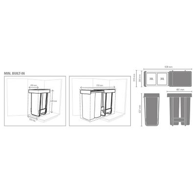 Brabantia Sort & Go Built-In Bin 30 + 30L image(8)