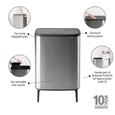 Brabantia Bo Touch Bin Matt Steel 60L image(3)