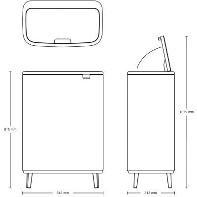 Brabantia Bo Touch Bin Matt Steel 60L image(9)