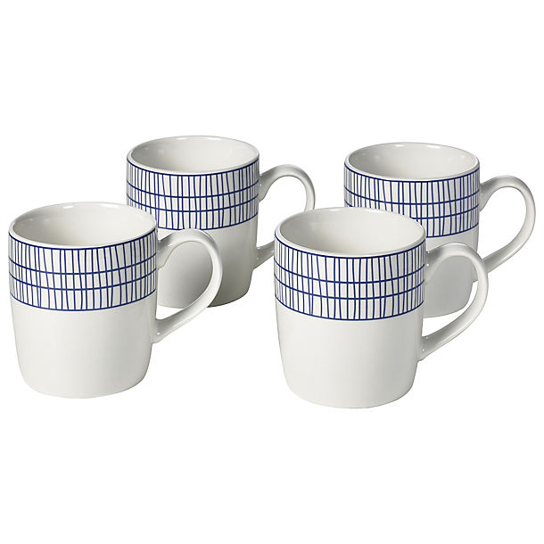 4 Pack Abstract Blue Mugs image(1)