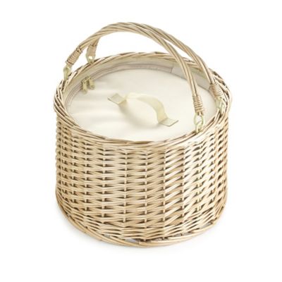Round Wicker Basket With Zipped Insulated Cool Bag 12L Lakeland