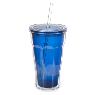 Blue Tumbler To Go With Lid & Straw - Insulated 570ml image(1)