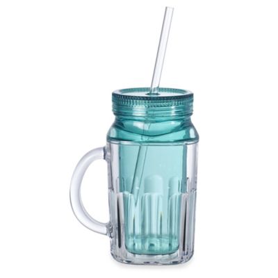 Turquoise Tankard To Go With Lid & Straw - Insulated 430ml image(1)