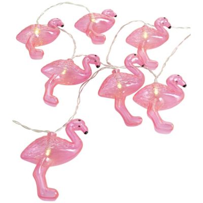 8 LED Light Up Pink Flamingo Party String Lights | Lakeland