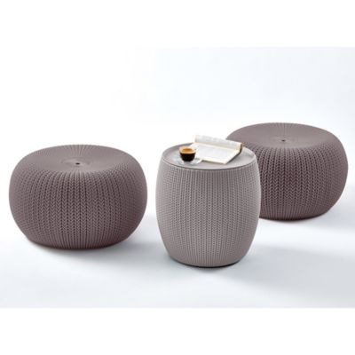 Urban Garden Furniture Cozy Table & 2 Stools Set image(1)