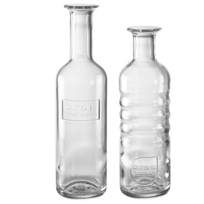 Italian Glass Bottles Water and Wine Lakeland