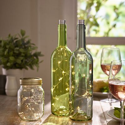 LED Wine Bottle Lantern Grey image(4)