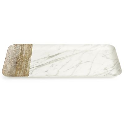 Moderna Marble & Oak Melamine Serving Tray Lakeland