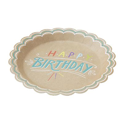 Happy Birthday Paper Party Plates x8 Lakeland