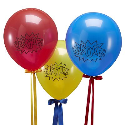 Comic Superhero 10 'Kaboom' Balloons image(1)