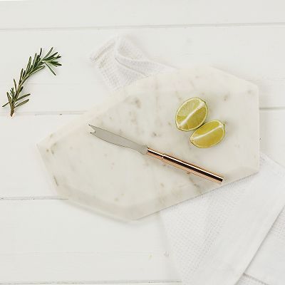 Just Slate Polygonal Marble Chopping Board with Fruit Knife image(2)