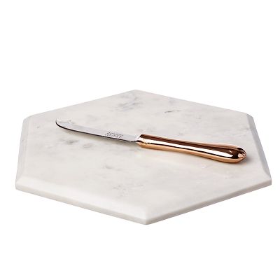 Just Slate Hexagonal Marble Board With Copper Knife - (Image 1)