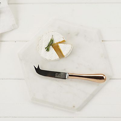 Just Slate Hexagonal Marble Board With Copper Knife - (Image 2)