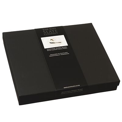 Just Slate Hexagonal Marble Board With Copper Knife - (Image 3)