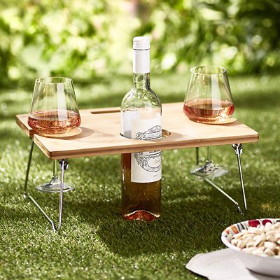 Outdoor Mini Wine Table with Wine Glass Holders image(2)