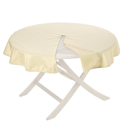 Round Weatherproof Outdoor Tablecloth Almond image(2)