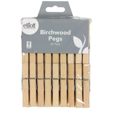 36 Wooden Clothes Pegs image(3)