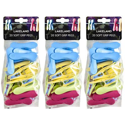 60 Soft Grip Clothes Pegs Pastel  image(1)