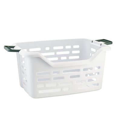 White Stacking Plastic Laundry Baskets