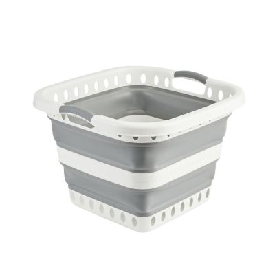 Collapsible Laundry Basket Kitchen Washing Up Bowl Silicone Bucket Storage  Organiser Indoor Outdoor Use