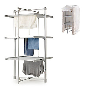 Dry:Soon 3-Tier Heated Airer and Patterned Cover Bundle